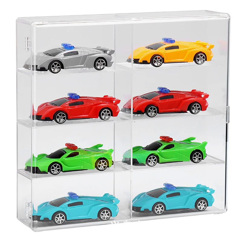 Model Car Storage Box Display Cabinet Shelf Domecard Windmill Wheel Dustproof Transparent Car Case