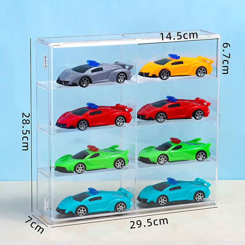 Model Car Storage Box Display Cabinet Shelf Domecard Windmill Wheel Dustproof Transparent Car Case