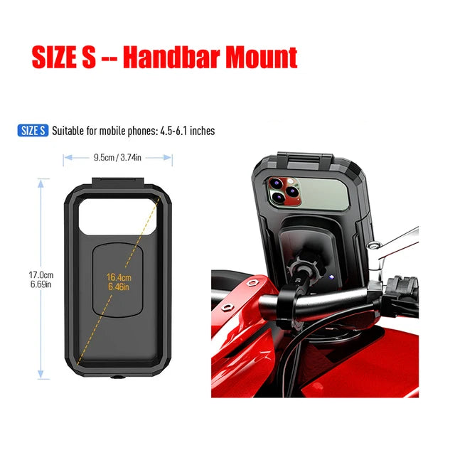 Motorcycle Phone Mount Holder Waterproof Phone Holder for Bike/Bicycle/Motorcycle Handlebar Mount Rearview Mirror Touch-Screen