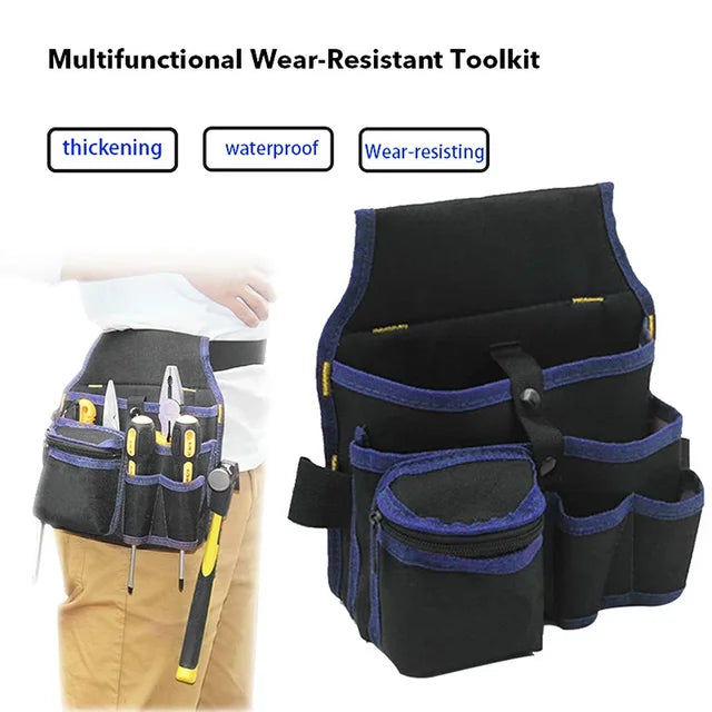 Multifunctional Tool Storage Bag Pouch Belt Hardware Electrician Toolkit Drill Waist Bag Wrench Screwdriver Tool Bags Organizer