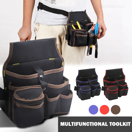 Multifunctional Tool Storage Bag Pouch Belt Hardware Electrician Toolkit Drill Waist Bag Wrench Screwdriver Tool Bags Organizer