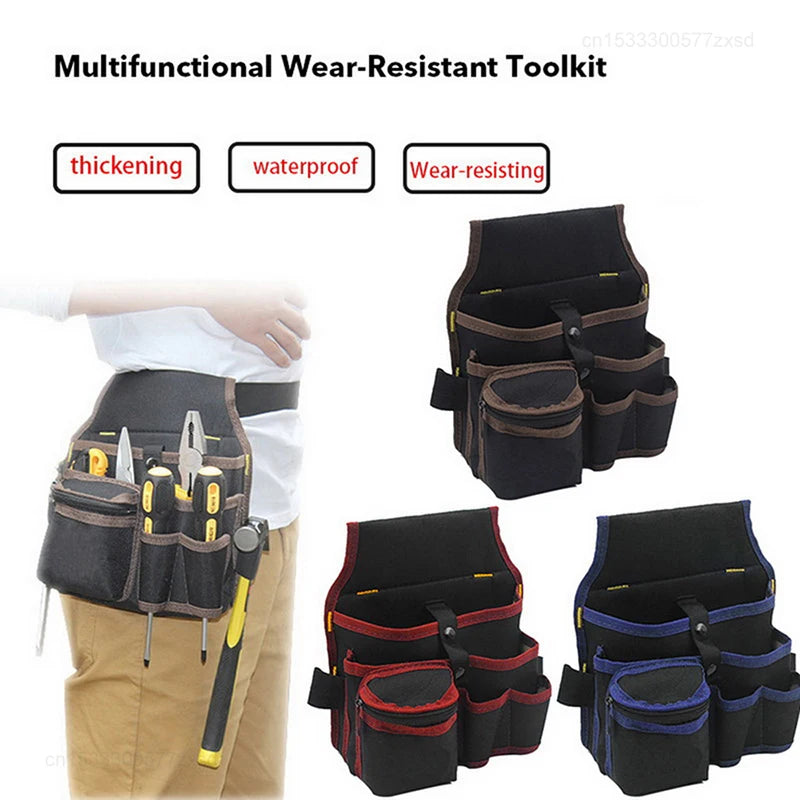 Multifunctional Tool Storage Bag Pouch Belt Hardware Electrician Toolkit Drill Waist Bag Wrench Screwdriver Tool Bags Organizer