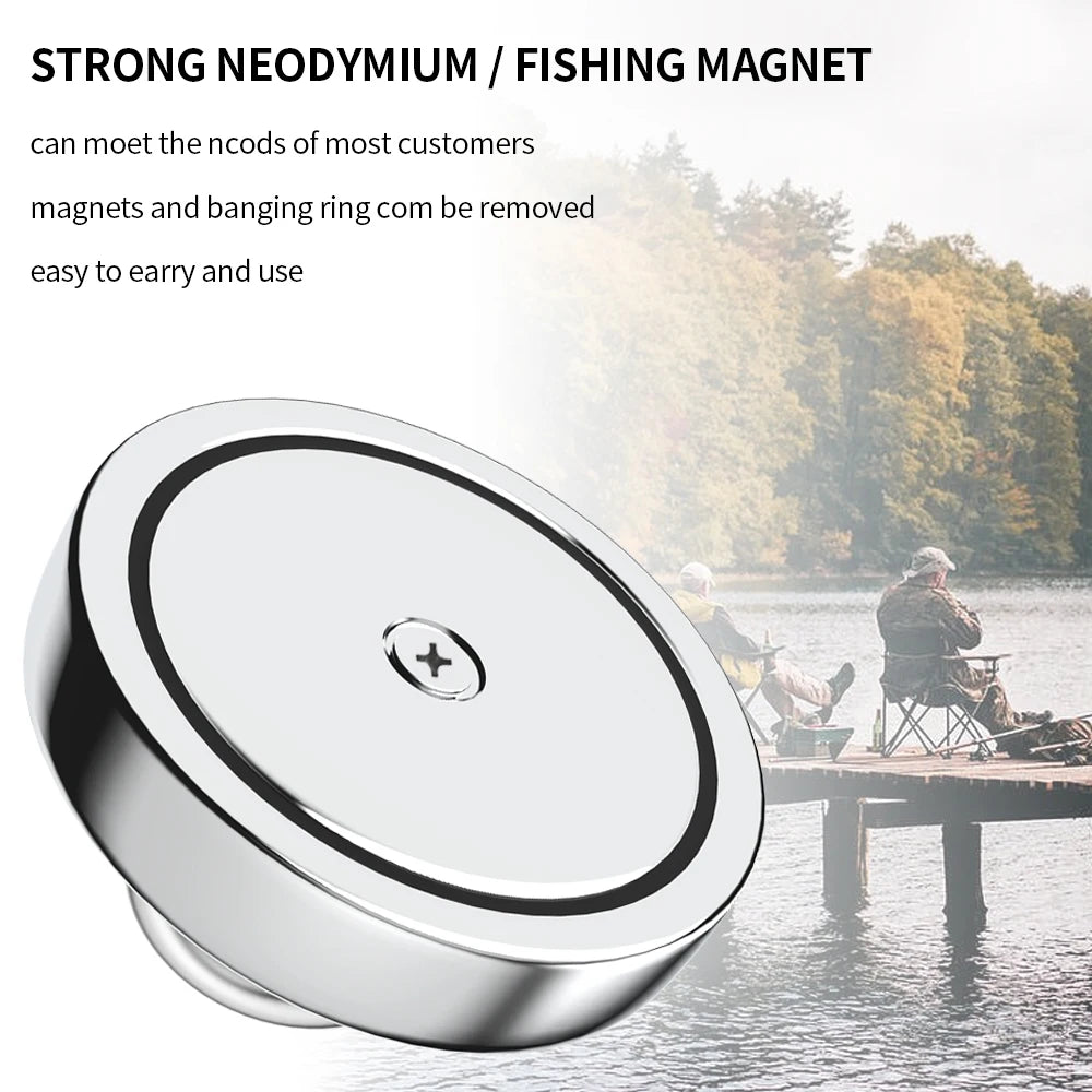 N52 Salvage Magnet Heavy Duty Search Magnets Strong Neodymium Magnet Deep Sea Fishing Magnets Mounting with Ring Eyebolt