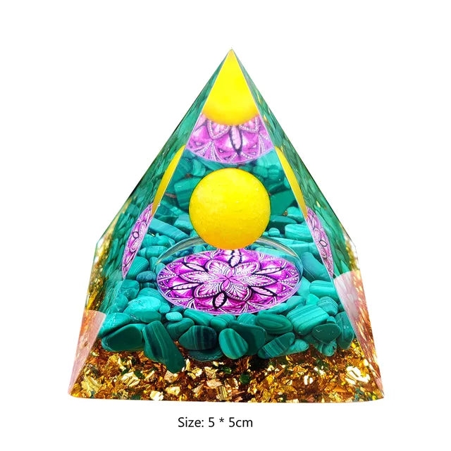 Natural Crystal Energy Stone Orgen Pyramid Decoration Pyramids Handmade Art Carfts Christmas Gifts Ornaments for Yoga Meditation