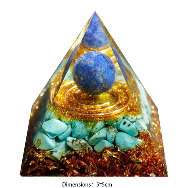 Natural Crystal Energy Stone Orgen Pyramid Decoration Pyramids Handmade Art Carfts Christmas Gifts Ornaments for Yoga Meditation