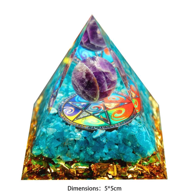 Natural Crystal Energy Stone Orgen Pyramid Decoration Pyramids Handmade Art Carfts Christmas Gifts Ornaments for Yoga Meditation