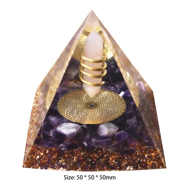 Natural Crystal Energy Stone Orgen Pyramid Decoration Pyramids Handmade Art Carfts Christmas Gifts Ornaments for Yoga Meditation