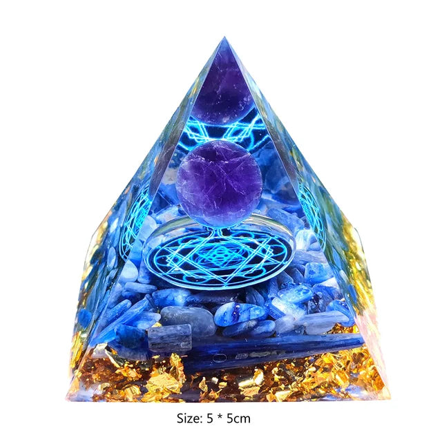 Natural Crystal Energy Stone Orgen Pyramid Decoration Pyramids Handmade Art Carfts Christmas Gifts Ornaments for Yoga Meditation