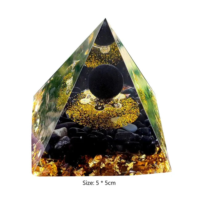 Natural Crystal Energy Stone Orgen Pyramid Decoration Pyramids Handmade Art Carfts Christmas Gifts Ornaments for Yoga Meditation