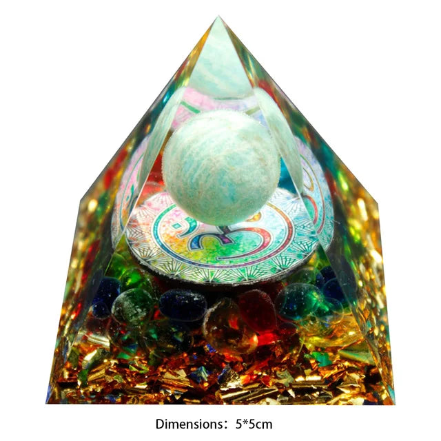 Natural Crystal Energy Stone Orgen Pyramid Decoration Pyramids Handmade Art Carfts Christmas Gifts Ornaments for Yoga Meditation