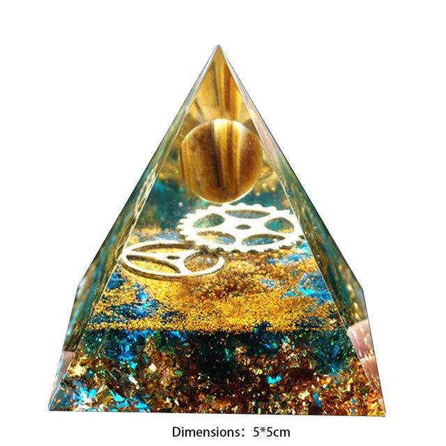 Natural Crystal Energy Stone Orgen Pyramid Decoration Pyramids Handmade Art Carfts Christmas Gifts Ornaments for Yoga Meditation