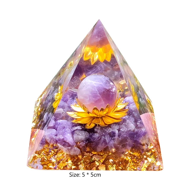 Natural Crystal Energy Stone Orgen Pyramid Decoration Pyramids Handmade Art Carfts Christmas Gifts Ornaments for Yoga Meditation