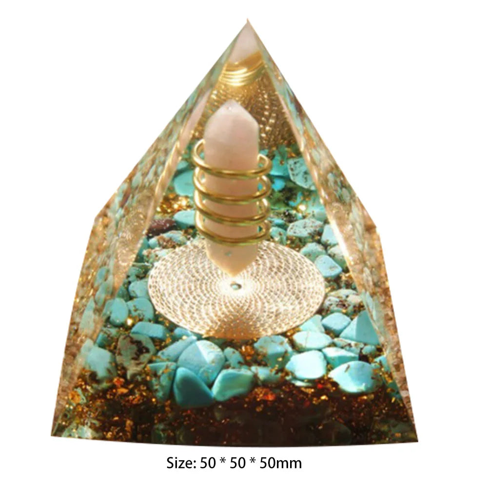 Natural Crystal Energy Stone Orgen Pyramid Decoration Pyramids Handmade Art Carfts Christmas Gifts Ornaments for Yoga Meditation