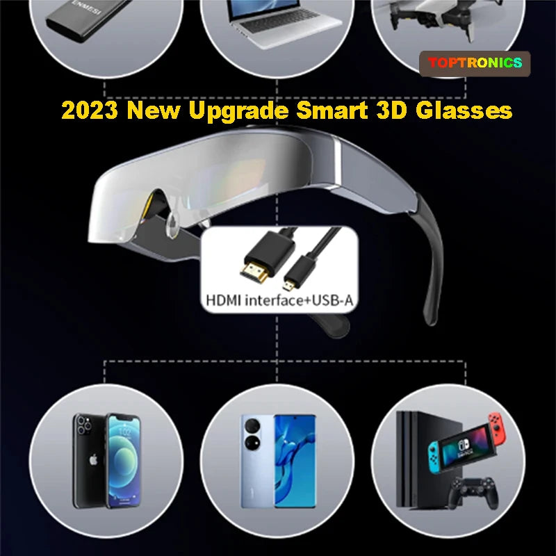 Newest Android Virtual Reality Movie Games 3D AR/VR 4K Video Smart Glasses Men Women Giant screen HDMI USB Connector Eyeglasses