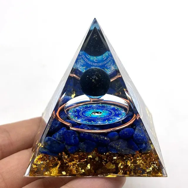 Orgonite Pyramid Stone And Crystals Energy Amethyst Reiki Chakra Multiplier Meditation Craft Trinket Home Decoration Gifts