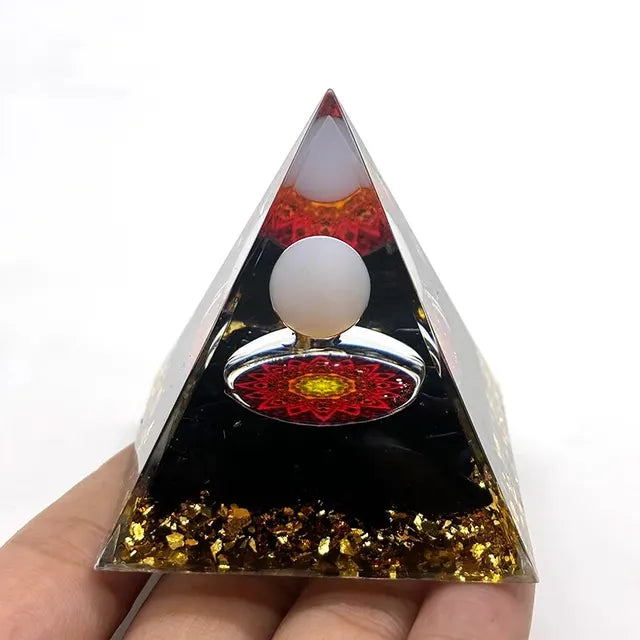 Orgonite Pyramid Stone And Crystals Energy Amethyst Reiki Chakra Multiplier Meditation Craft Trinket Home Decoration Gifts