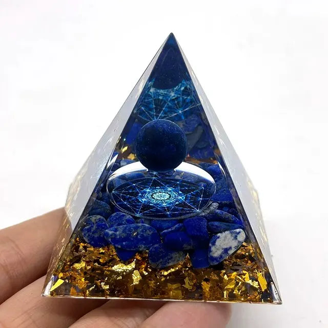 Orgonite Pyramid Stone And Crystals Energy Amethyst Reiki Chakra Multiplier Meditation Craft Trinket Home Decoration Gifts