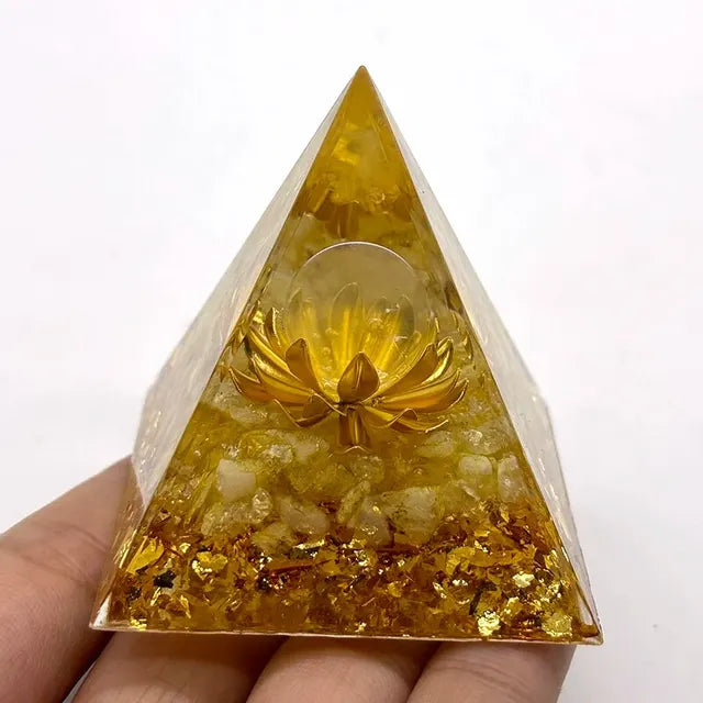 Orgonite Pyramid Stone And Crystals Energy Amethyst Reiki Chakra Multiplier Meditation Craft Trinket Home Decoration Gifts