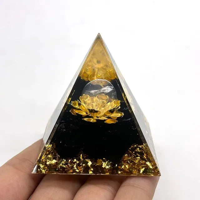 Orgonite Pyramid Stone And Crystals Energy Amethyst Reiki Chakra Multiplier Meditation Craft Trinket Home Decoration Gifts