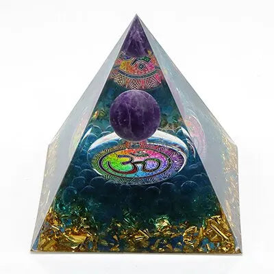 Orgonite Pyramid Stone And Crystals Energy Amethyst Reiki Chakra Multiplier Meditation Craft Trinket Home Decoration Gifts