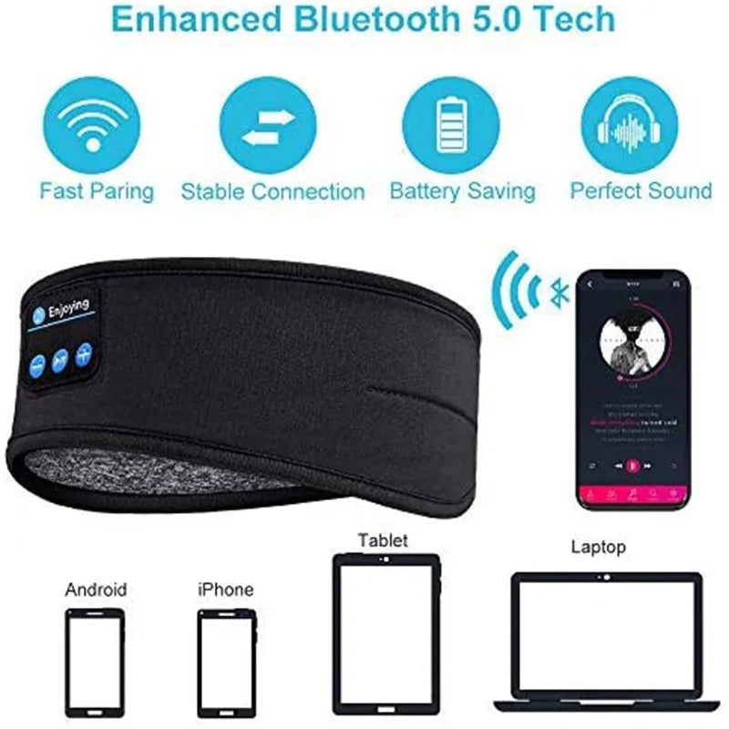 Original Wireless Bluetooth Headset Sport Sleep Headband 5.0 Earbuds Eye Mask Fone Bluetooth Earphones Wireless Headphones