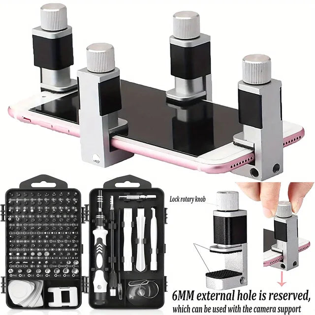 Phone Repair Clamps,Screen Clamps Securing Clip Tools 117 in 1 Precision Screwdriver Set Electronic Repair Tool Kit for