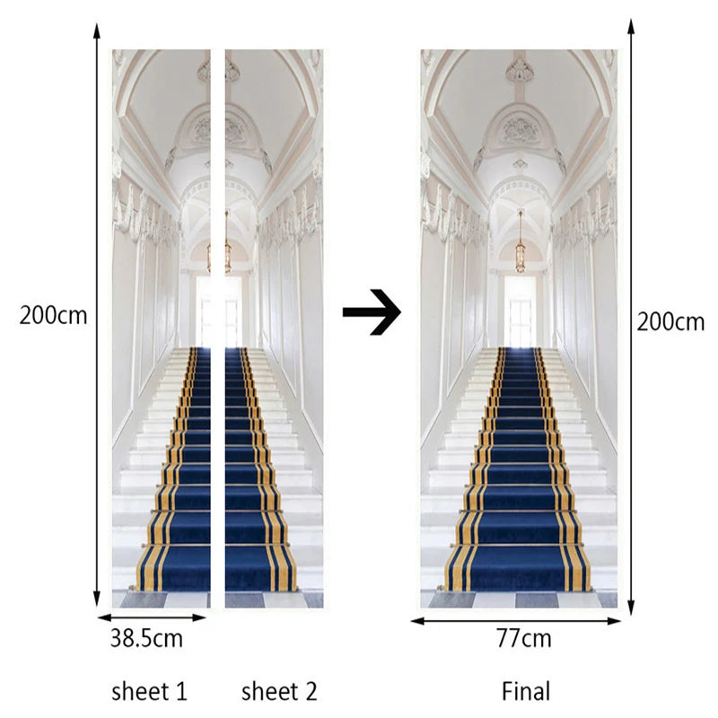 Photo Wallpaper 3D Stereo Stairs European Style Door Sticker Wallpaper Modern Creative Living Room Bedroom Home Decor 3D Poster