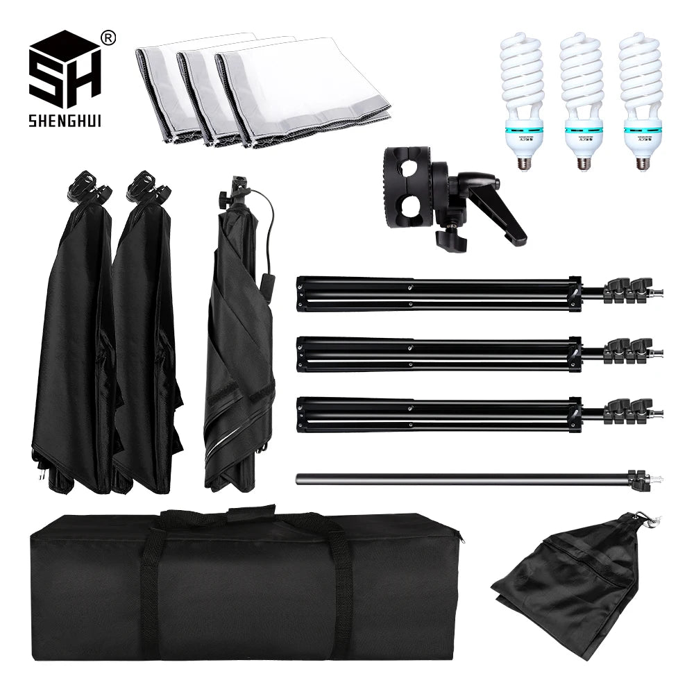 Photography Studio Softbox Lighting Kit Arm for Video & YouTube Continuous Lighting Professional Lighting Set Photo Studio