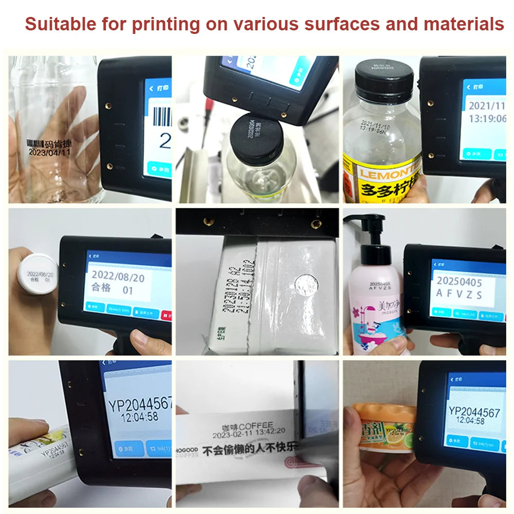 Portable Handheld Inkjet Printer Hand Jet Printer Production Expire Date Serial Number Barcode Label Printer With Permanent Ink