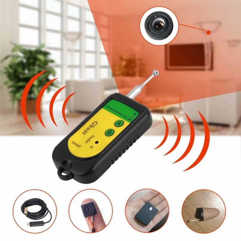 Portable RF Wireless Signal Detector Tracker Mini Camera Finder Full Frequency Check Alarm Device Anti-Spy Radio Wave Detector