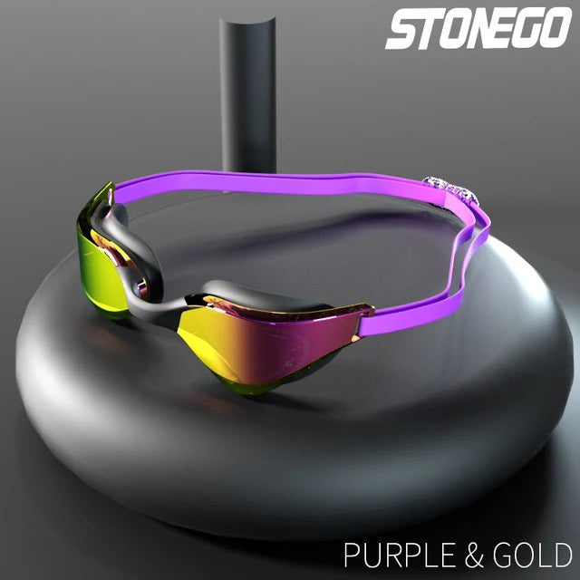 Professional Anti-Fog Swim Goggles with HD Wide-Angle Lens, Comfortable Fit, Adjustable Nose Bridge, Stylish Design