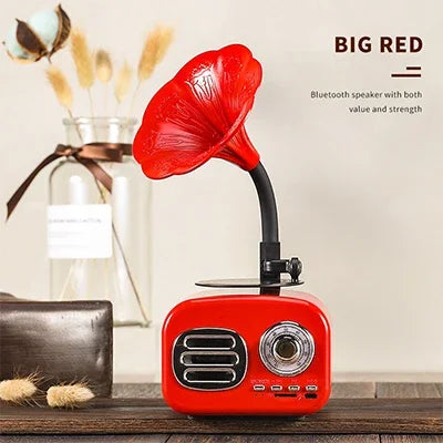 Retro Wood Bluetooth Audio Speaker Flower Portable Wireless Mini Speaker Box Outdoor Music Player Subwoofer Support TF FM Radio