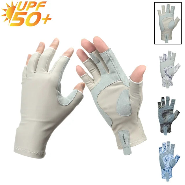 Riverruns Fingerless Fishing Gloves are designed for Men and Women Fishing, Boating, Kayaking, Hiking, Running, Cycling