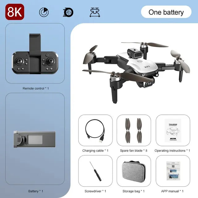 S2S Brushless Drone 4k Profesional 8K HD Dual Camera Obstacle Avoidance Aerial Photography Foldable Quadcopter Flying 25Min