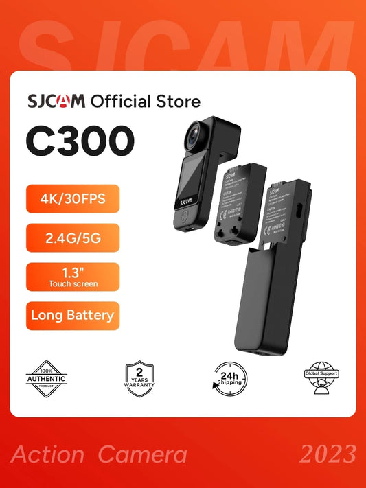 SJCAM C300 Pocket Action Camera 4K FHD With Long Battery Life Video 30M Waterproof 5G WiFi Camera Sport Action Cam