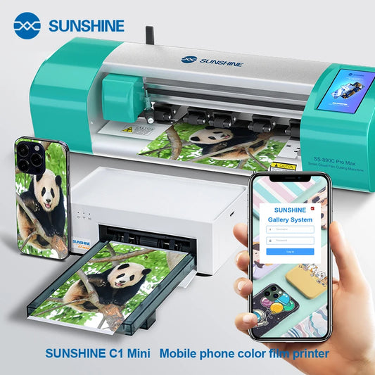 SUNSHINE C1 Mini Mobile Phone DIY Color Film Printer WiFi Direct Connection for Various Mobile Phone Films under to 7.5 inches