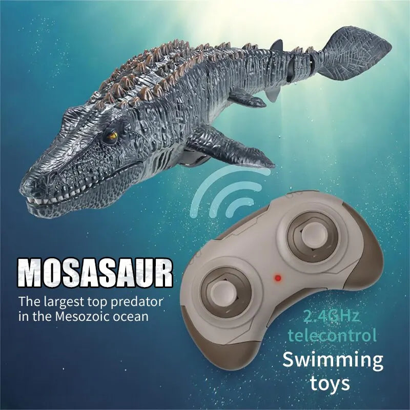 Simulation Dinosaur Water Spray Shark Swinging Mosasaur 2.4G Wireless Charging Remote Control Water Toys for Boys and Children