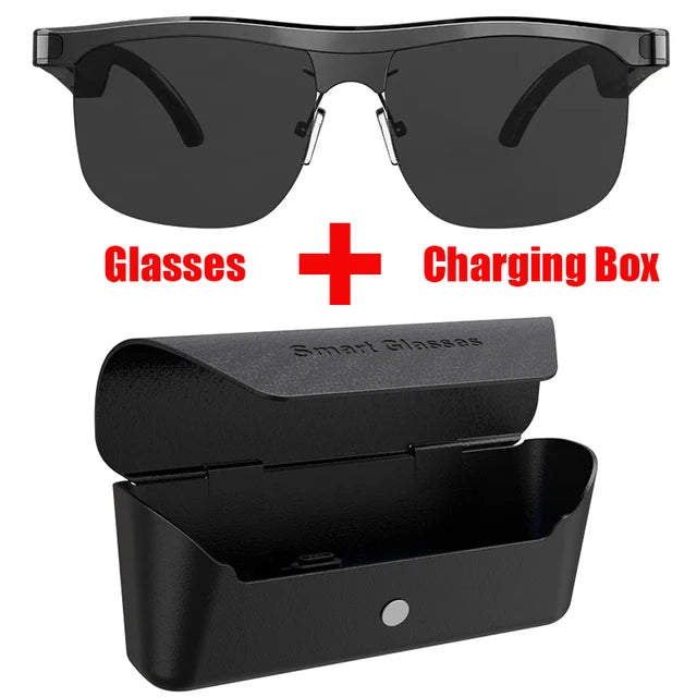 Smart Glasses Headset Wireless Bluetooth Sunglasses Outdoor Sport Earphone Calling Music Anti-Blue Eyeglasses With Charging Box