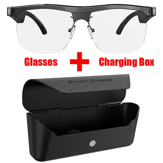 Smart Glasses Headset Wireless Bluetooth Sunglasses Outdoor Sport Earphone Calling Music Anti-Blue Eyeglasses With Charging Box