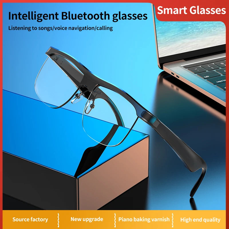 Smart Glasses Headset Wireless Bluetooth Sunglasses Outdoor Sport Earphone Calling Music Anti-Blue Eyeglasses With Charging Box