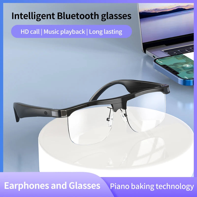 Smart Glasses Headset Wireless Bluetooth Sunglasses Outdoor Sport Earphone Calling Music Anti-Blue Eyeglasses With Charging Box