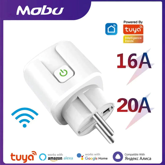 Smart Socket EU 16A/20A AC100-240V Wifi Smart Plug Power Outlet Alexa Google Home Voice Control  Tuya Smart Life APP