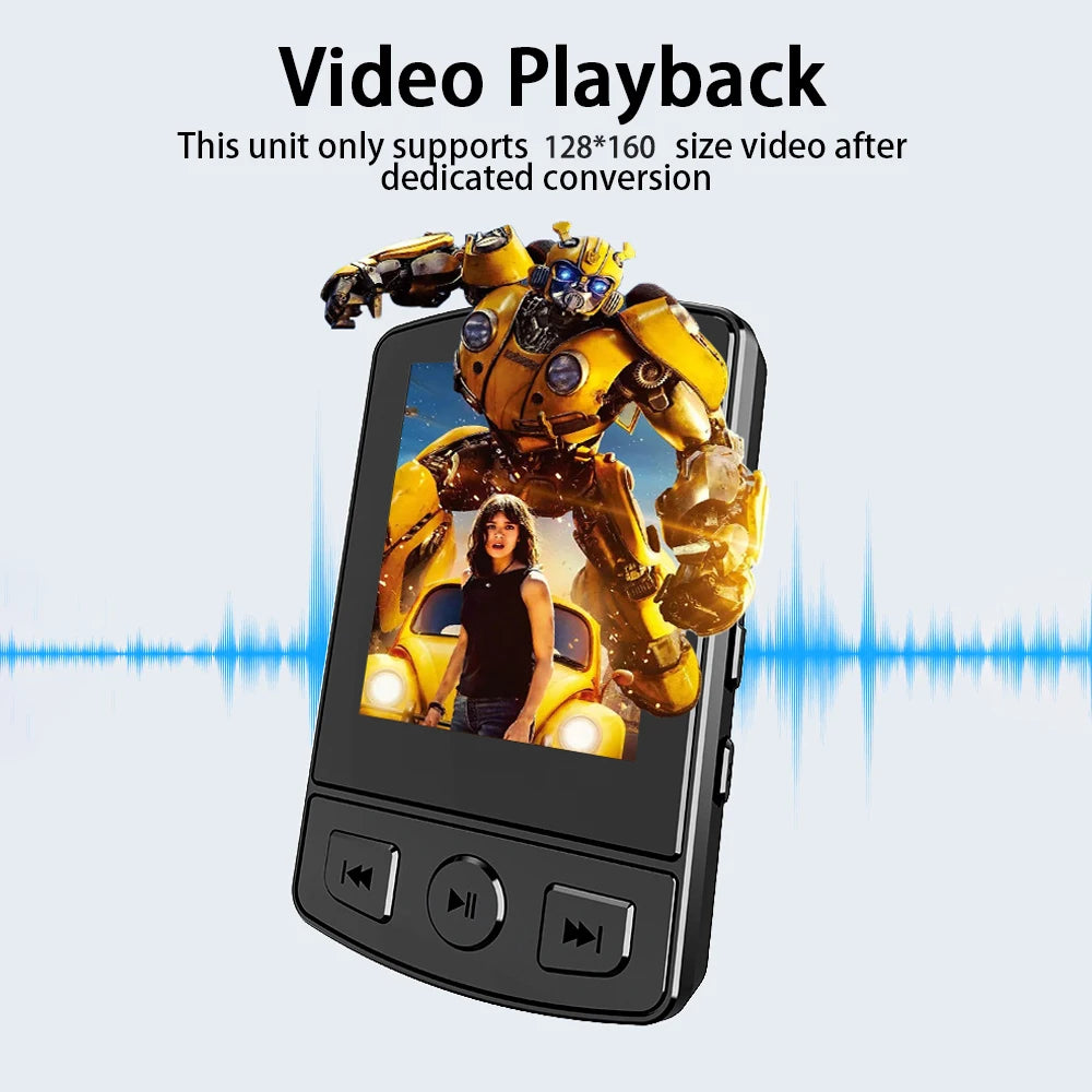 Sport Bluetooth MP3 Player Portable Clip Mini Music Walkman With Screen Lossless Sound Quality with Recording E-Book Video Play