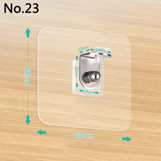 Strong Non Marking Patch Hook Non Punching Shelf Buckle Wall Hanging Transparent Buckle Adhesive Patch Non Nail Auxiliary Patch