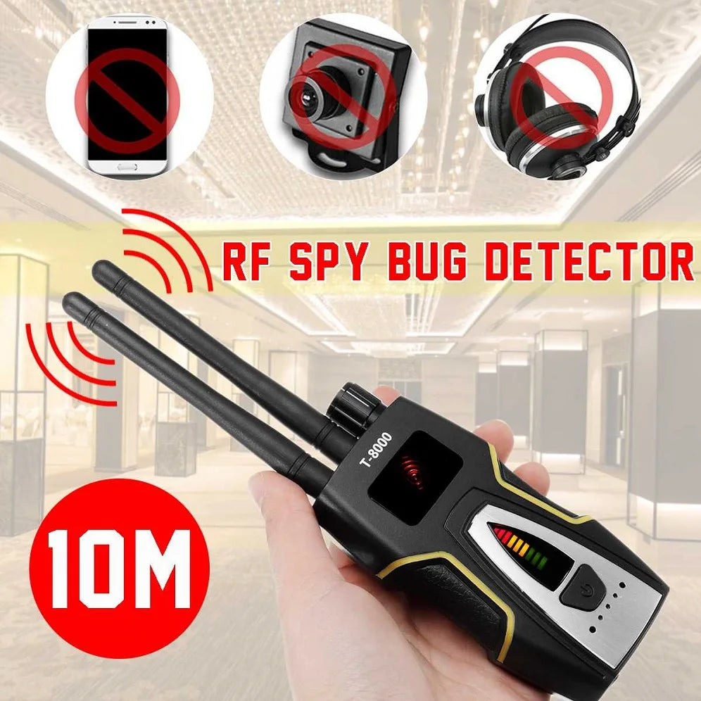 T8000 Anti Spy Bug Detector Wireless Spy Hidden Camera Detector GPS Tracker GSM Wiretapping Bug Mini Spy Things Finder