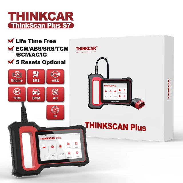 THINKCAR THINKSCAN PLUS S4 S7 OBD2 Scanner ECM ABS SRS TCM BCM System DIY Optional Reset Wifi Free Update Car Diagnostics Tools