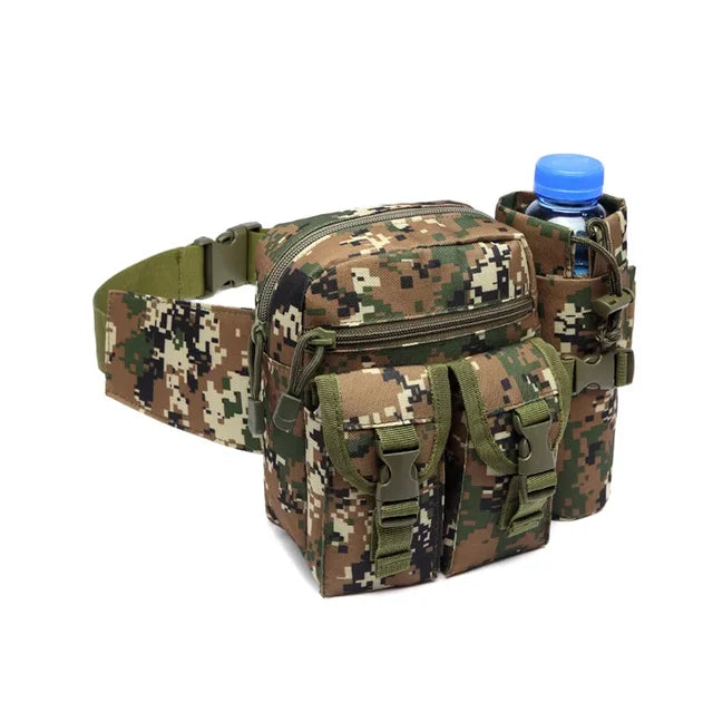 Tactical Men Waist Pack Nylon Hiking Water Bottle Phone Pouch Outdoor Sports Army Military Hunting Climbing Camping Belt Bag