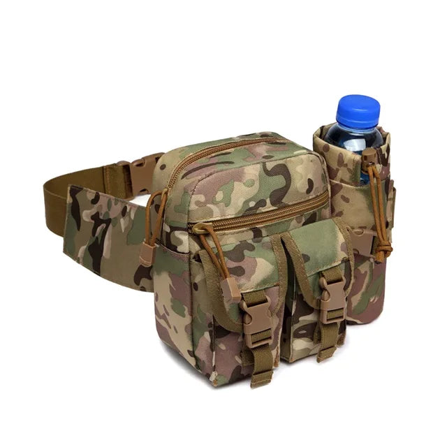 Tactical Men Waist Pack Nylon Hiking Water Bottle Phone Pouch Outdoor Sports Army Military Hunting Climbing Camping Belt Bag