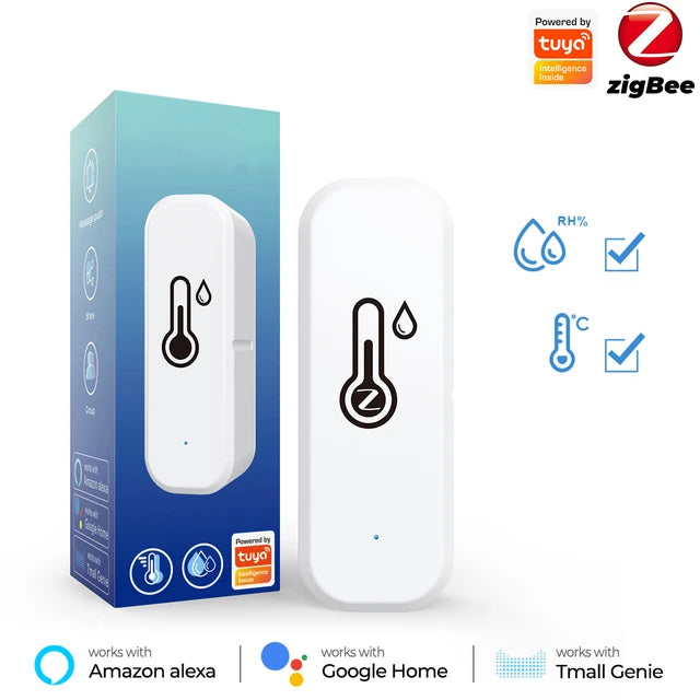 Tuya Smart ZigBee Temperature and Humidity Sensor Smart Life APP Control Indoor Humidity Detector Works with ZigBee Gateway Hub