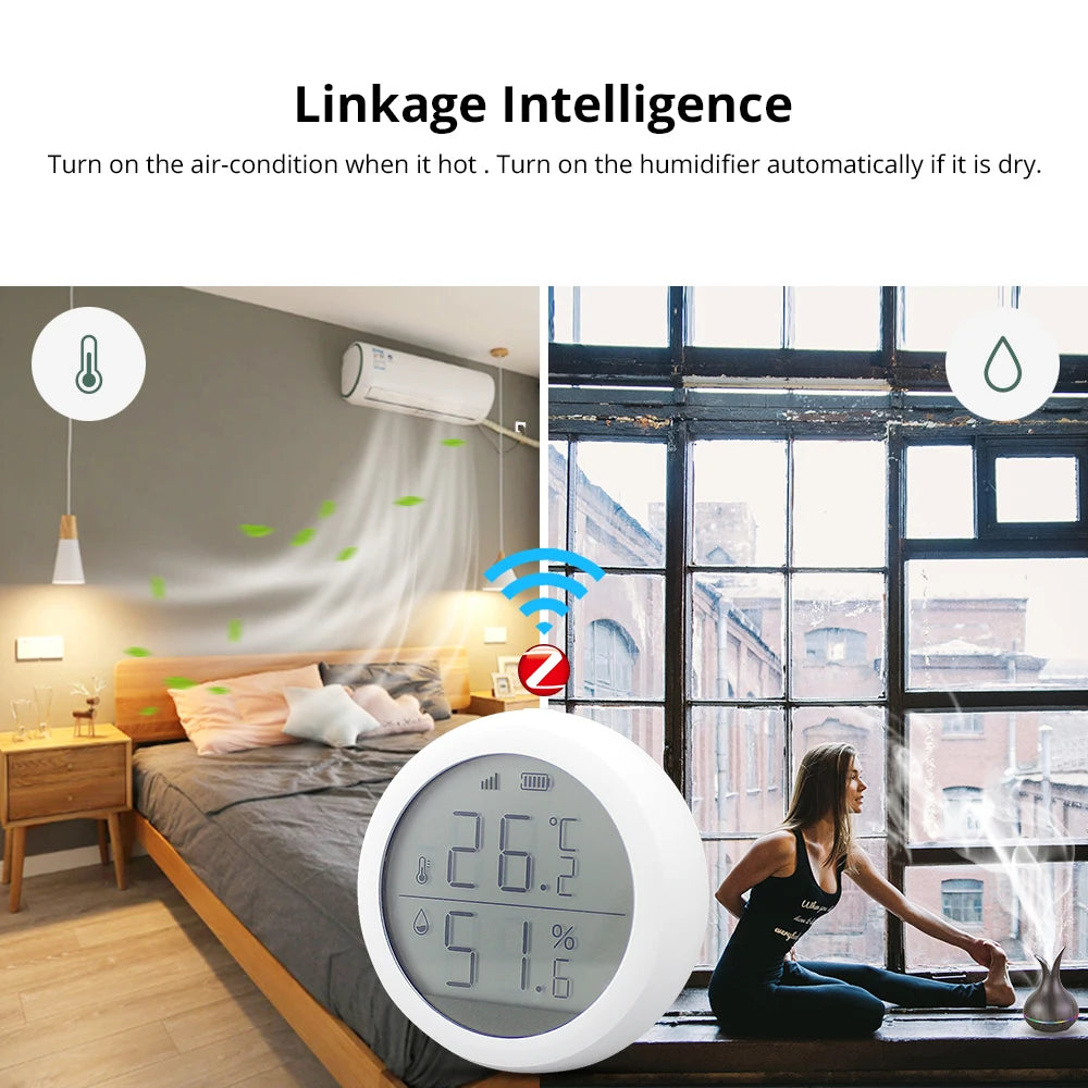 Tuya Smart ZigBee Temperature and Humidity Sensor Smart Life APP Control Indoor Humidity Detector Works with ZigBee Gateway Hub